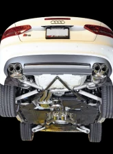 AWE Tuning Touring Edition Exhaust | Resonated Downpipes | 2.5" Diameter | 3.54" Quad Chrome Silver Tips Audi S5 2010-2017                                     - 3415-42014 - Image 2