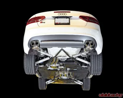 AWE Tuning Touring Edition Exhaust | Resonated Downpipes | 2.5" Diameter | 3.54" Quad Diamond Black Tips Audi S5 2010-2017 - 3415-43012