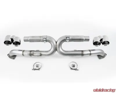 AWE Tuning Performance Exhaust | 2.5" Diameter | 3.54" Quad Chrome Silver Tips Porsche 911 Carrera 4 2012-2016 - 3015-32044