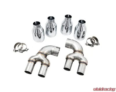 AWE Tuning OE-to-Quad Tip Conversion Kit | 3" Diameter | 4" Quad Chrome Silver Tips BMW M340i 2020-2025|BMW M340i xDrive 2020-2025|BMW M440i xDrive 2021-2025|BMW M440i 2021-2025 - 3810-42018
