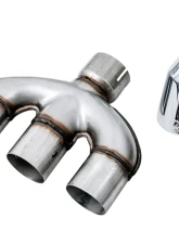 AWE Tuning Dual-to-Triple Tip Conversion | For use with AWE Tuning Exhaust | 3" Diameter | 4.5" Chrome Silver Honda Civic Si 2017-2020                                     - 3810-52018 - Image 2