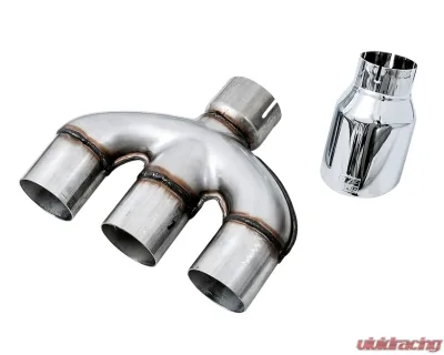 AWE Tuning Dual-to-Triple Tip Conversion | For use with AWE Tuning Exhaust | 3" Diameter | 4.5" Chrome Silver Honda Civic Si 2017-2020 - 3810-52018