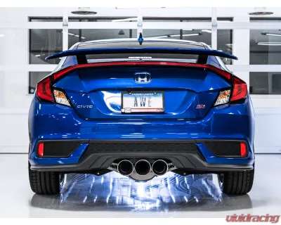 AWE Tuning Dual-to-Triple Tip Conversion | For use with AWE Tuning Exhaust | 3" Diameter | 4.5" Chrome Silver Honda Civic Si 2017-2020 - 3810-52018