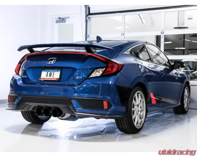 AWE Tuning Dual-to-Triple Tip Conversion | For use with AWE Tuning Exhaust | 3" Diameter | 4.5" Diamond Black Honda Civic Si 2017-2020 - 3810-53020