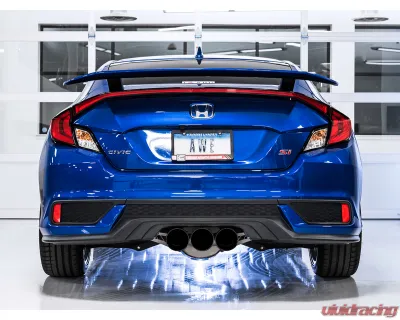 AWE Tuning Dual-to-Triple Tip Conversion | For use with AWE Tuning Exhaust | 3" Diameter | 4.5" Diamond Black Honda Civic Si 2017-2020 - 3810-53020