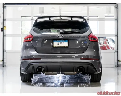 AWE Tuning SwitchPath Cat Back Exhaust w/Remote |  3" Diameter | 4.5" Dual Chrome Silver Tips Ford Focus RS 2016-2018 - 3025-32024