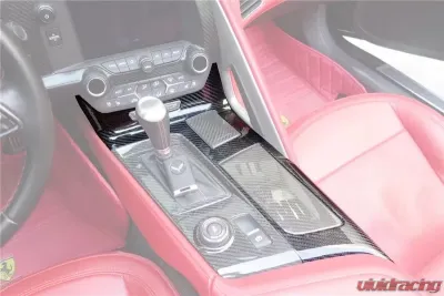 DarwinPro Dry Carbon Fiber Interior Outside Gears Panel Protective Cover Trim Chevrolet Corvette C7 Z06 | Grandsport 2013-2019 - CF8993OEM-INTR-13