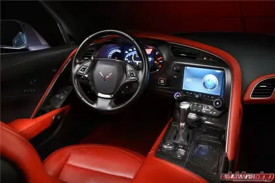 DarwinPro Dry Carbon Fiber Interior Outside Gears Panel Protective Cover Trim Chevrolet Corvette C7 Z06 | Grandsport 2013-2019 - CF8993OEM-INTR-13
