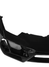 DarwinPro Unpainted Fiberglass with Carbon Fiber Front Bumper Lamborghini Huracan LP610 | LP580 | EVO EVO-4WD Style 2015-2022                                     - PCF5556EVO-FB - Image 4