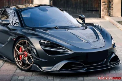 DarwinPro Se2 NWB Style Carbon Fiber Front Bumper Canards McLaren 720s 2017-2021 - CF8005BKSS-CRD