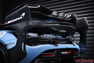 DarwinPro Se2 Style Carbon Fiber Trunk Wing w/Side Caps McLaren 720s 2017-2022 - CF8005BKSSII-WCA