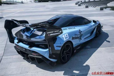 DarwinPro Se2 Style Carbon Fiber Trunk Wing w/Side Caps McLaren 720s 2017-2022 - CF8005BKSSII-WCA