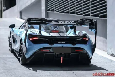 DarwinPro Se2 Style Carbon Fiber Trunk Wing w/Side Caps McLaren 720s 2017-2022 - CF8005BKSSII-WCA
