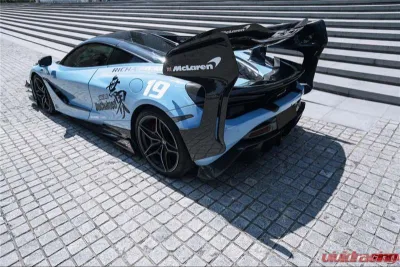 DarwinPro Se2 Style Carbon Fiber Trunk Wing w/Side Caps McLaren 720s 2017-2022 - CF8005BKSSII-WCA