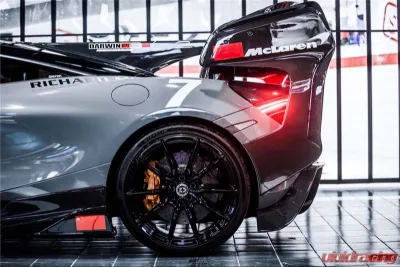 DarwinPro Se2 Style Carbon Fiber Trunk Wing w/Side Caps McLaren 720s 2017-2022 - CF8005BKSSII-WCA