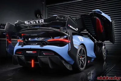 DarwinPro Se2 Style Carbon Fiber Trunk Wing w/Side Caps McLaren 720s 2017-2022 - CF8005BKSSII-WCA