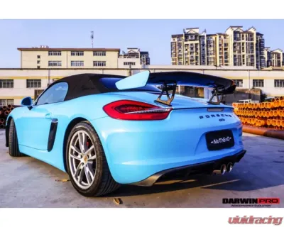 Darwin Pro CFRP GT4 Style Carbon Fiber Trunk Spoiler Porsche 981 Boxster | Cayman 2012-2016 - CF9317GT4-W