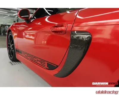 Darwin Pro FGCF GT4 Style Carbon Fiber Quarter Panel Side Scoops Porsche 981 Boxster | Cayman 2012-2016 - FGCF9317GT4-QPS
