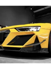DarwinPro Unpainted Fiberglass with Partial Carbon Fiber IMPII Front Bumper Audi R8 Coupe | Spyder 2016-2018                                     - PCF8358IMPII-FB - Image 5