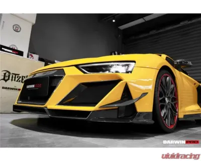 DarwinPro Unpainted Fiberglass with Partial Carbon Fiber IMPII Front Bumper Audi R8 Coupe | Spyder 2016-2018 - PCF8358IMPII-FB