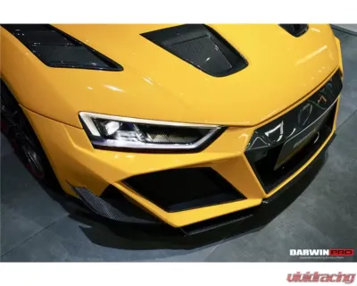 DarwinPro Unpainted Fiberglass with Partial Carbon Fiber IMPII Front Bumper Audi R8 Coupe | Spyder 2016-2018 - PCF8358IMPII-FB