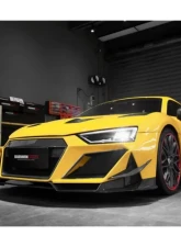 DarwinPro Unpainted Fiberglass with Partial Carbon Fiber IMPII Front Bumper Audi R8 Coupe | Spyder 2016-2018                                     - PCF8358IMPII-FB - Image 7