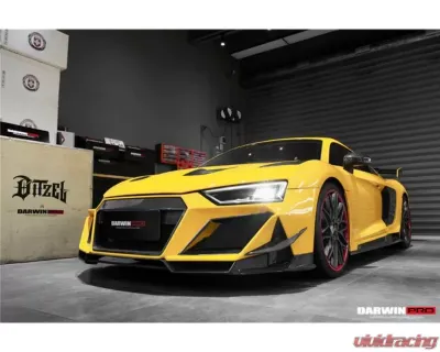 DarwinPro Unpainted Fiberglass with Partial Carbon Fiber IMPII Front Bumper Audi R8 Coupe | Spyder 2016-2018 - PCF8358IMPII-FB