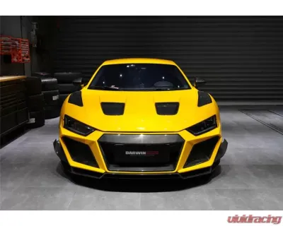 DarwinPro Unpainted Fiberglass with Partial Carbon Fiber IMPII Front Bumper Audi R8 Coupe | Spyder 2016-2018 - PCF8358IMPII-FB