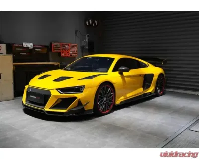 DarwinPro Unpainted Fiberglass with Partial Carbon Fiber IMPII Front Bumper Audi R8 Coupe | Spyder 2016-2018 - PCF8358IMPII-FB
