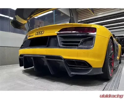 DarwinPro Unpainted Fiberglass with Partial Carbon Fiber IMPII Rear Bumper Audi R8 Coupe | Spyder 2016-2018 - PCF8358IMPII-RB