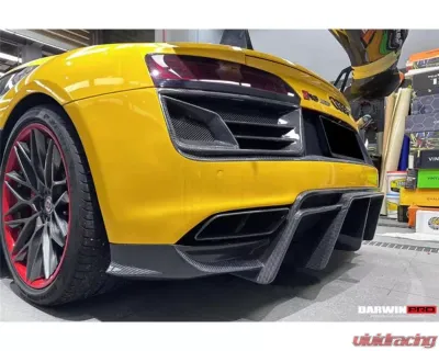 DarwinPro Unpainted Fiberglass with Partial Carbon Fiber IMPII Rear Bumper Audi R8 Coupe | Spyder 2016-2018 - PCF8358IMPII-RB