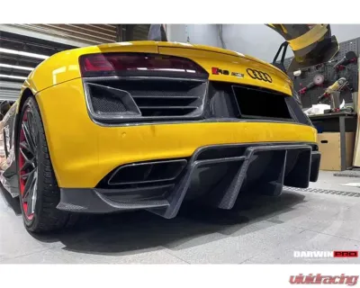 DarwinPro Unpainted Fiberglass with Partial Carbon Fiber IMPII Rear Bumper Audi R8 Coupe | Spyder 2016-2018 - PCF8358IMPII-RB