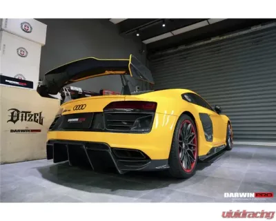 DarwinPro Unpainted Fiberglass with Partial Carbon Fiber IMPII Rear Bumper Audi R8 Coupe | Spyder 2016-2018 - PCF8358IMPII-RB
