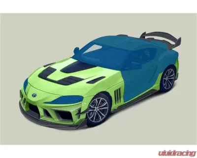 DarwinPro Unpainted Fiberglass with Partial Carbon Fiber BKSSII Style Front Bumper Toyota GR Supra J29 | DB A90 A91 2020-2024 - PCF8380BKSSII-FB