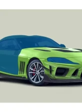 DarwinPro Unpainted Fiberglass with Partial Carbon Fiber BKSSII Style Front Bumper Toyota GR Supra J29 | DB A90 A91 2020-2024                                     - PCF8380BKSSII-FB - Image 13