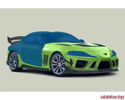 DarwinPro Unpainted Fiberglass with Partial Carbon Fiber BKSSII Style Front Bumper Toyota GR Supra J29 | DB A90 A91 2020-2024 - PCF8380BKSSII-FB