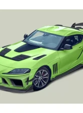 DarwinPro Unpainted Fiberglass with Partial Carbon Fiber BKSSII Style Front Bumper Toyota GR Supra J29 | DB A90 A91 2020-2024                                     - PCF8380BKSSII-FB - Image 16
