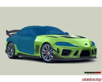 DarwinPro Autoclave Dry Carbon Fiber BKSSII Style Side Skirts and Fender Toyota GR Supra J29 | DB A90 A91 2020-2024 - DRYPCF8380BKSSII-SS