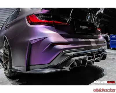 DarwinPro Unpainted Fiberglass with Carbon Fiber BKSSII Style Rear Bumper BMW M3 G80 2021+ - PCF8486BKSSII-RB