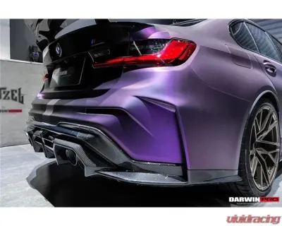 DarwinPro Unpainted Fiberglass with Carbon Fiber BKSSII Style Rear Bumper BMW M3 G80 2021+ - PCF8486BKSSII-RB