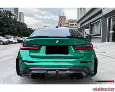 DarwinPro Unpainted Fiberglass with Carbon Fiber BKSSII Style Rear Bumper BMW M3 G80 2021+ - PCF8486BKSSII-RB