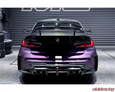 DarwinPro Unpainted Fiberglass with Carbon Fiber BKSSII Style Rear Bumper BMW M3 G80 2021+ - PCF8486BKSSII-RB