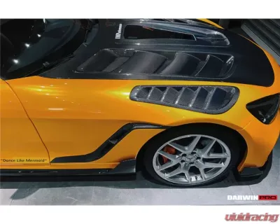 DarwinPro Unpainted Fiberglass with Forged Carbon Fiber IMPII Performance Front Fender Mercedes Benz AMG GT | GTS | GTC 2015-2021 - FGPCF8511IMPII-FD