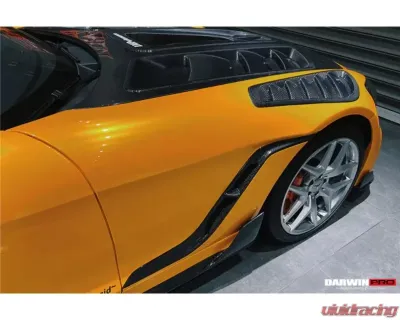 DarwinPro Unpainted Fiberglass with Forged Carbon Fiber IMPII Performance Front Fender Mercedes Benz AMG GT | GTS | GTC 2015-2021 - FGPCF8511IMPII-FD