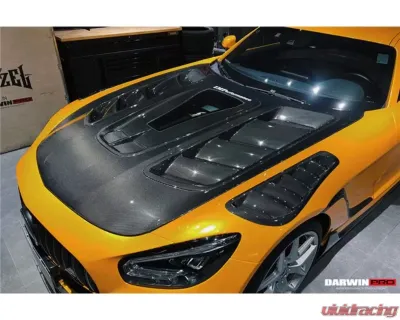 DarwinPro Unpainted Fiberglass with Forged Carbon Fiber IMPII Performance Front Fender Mercedes Benz AMG GT | GTS | GTC 2015-2021 - FGPCF8511IMPII-FD