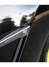 DarwinPro Matte Black Carbon Fiber Fender Cover w/ Logo Nissan GTR R35 DBA | EBA 2015-2022                                     - CF8353-FDLC-MT - Image 2