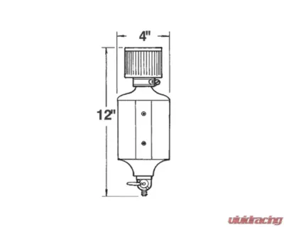 JAZ 1 Quart Black Breather Tank w/ AN-12 Fitting - 605-225-01