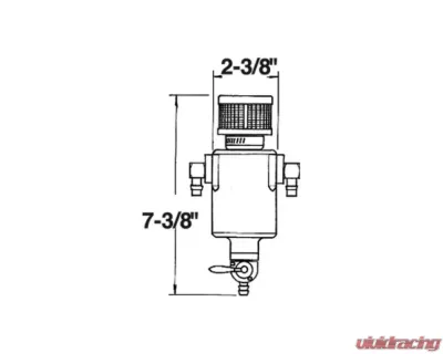 JAZ 1 Pint Black Mini Breather Tank w/ 3/8" Fittings - 605-375-01