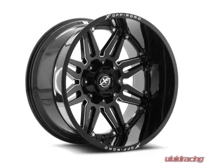 XF Off-Road XF-204 Wheel 24x14 Blank -76mm Gloss Black Milled - XF-2042414BLANK8-76GBML