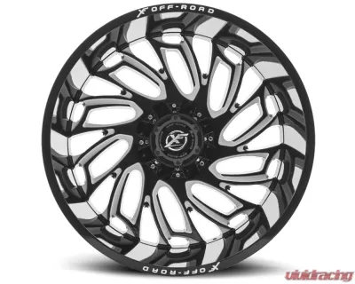 XF Off-Road XF-207 Wheel 22x12 5x127|5x139.7 -44mm Gloss Black Milled - XF-207221251271397-44GBML